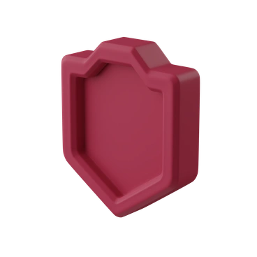 A maroon hexagonal shape with a raised border - 3D Pack style illustration