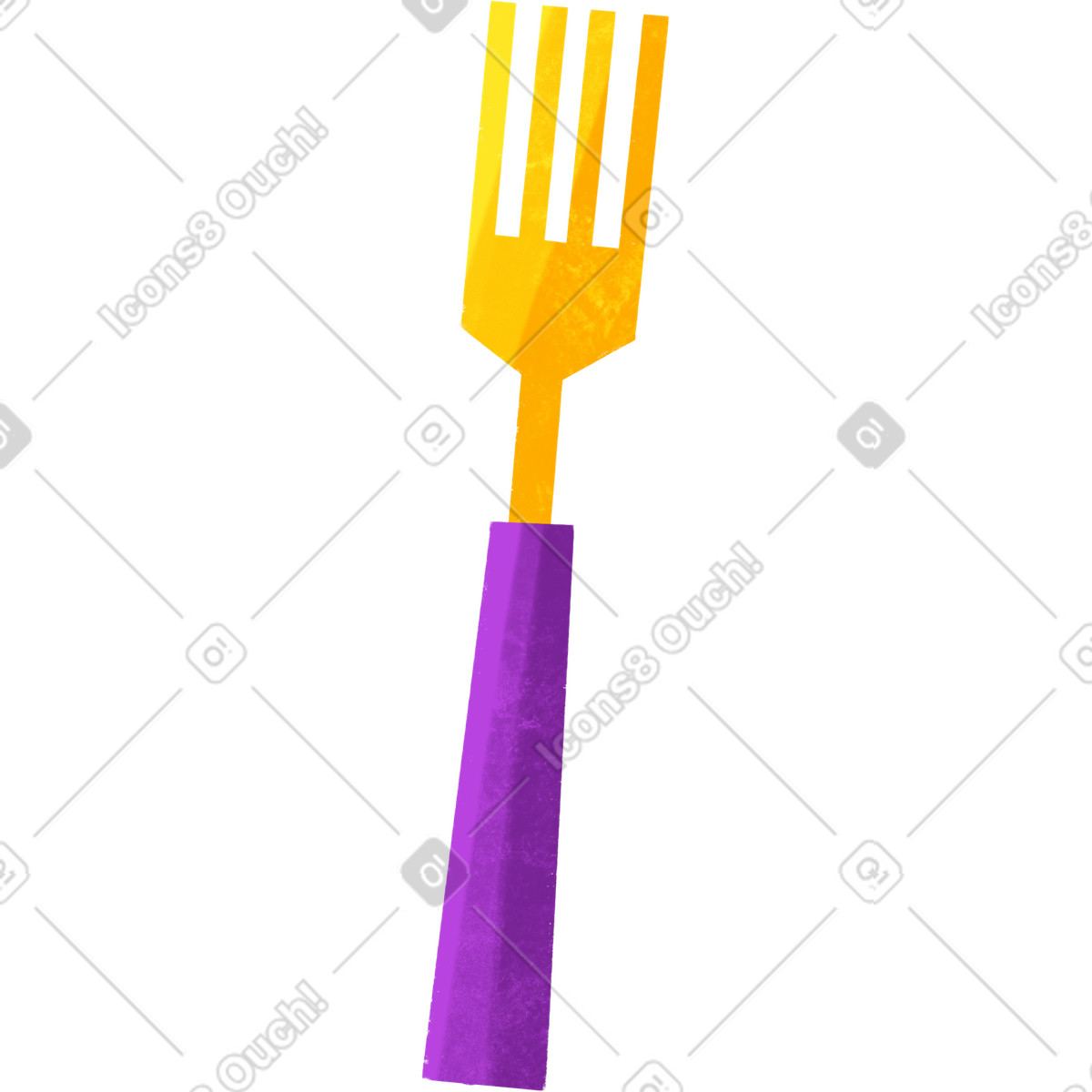 Fork with purple handle illustration in Bonbon style download in PNG, SVG