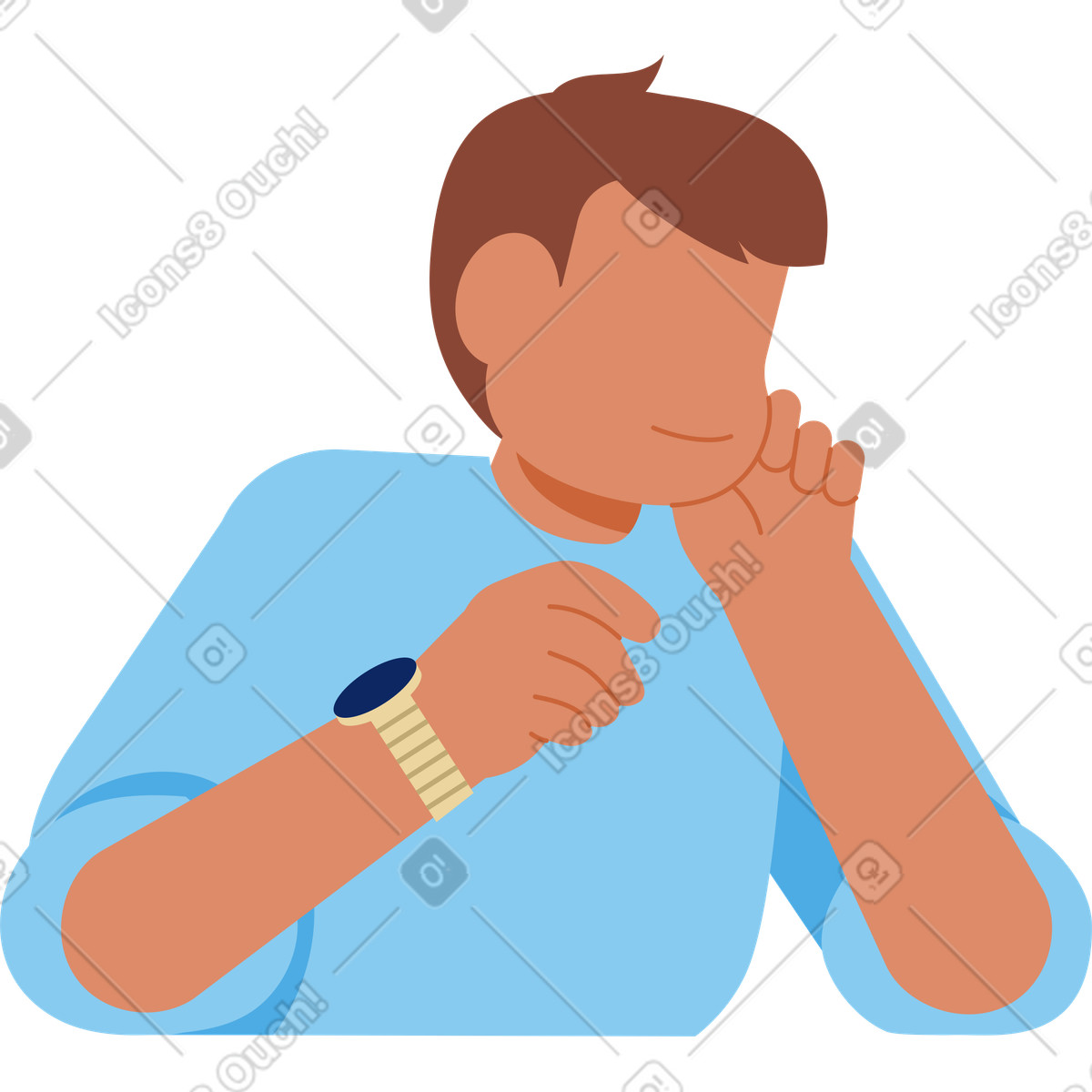 Uomo che pensa a qualcosa illustrazione in stile Catchy scarica in PNG, SVG