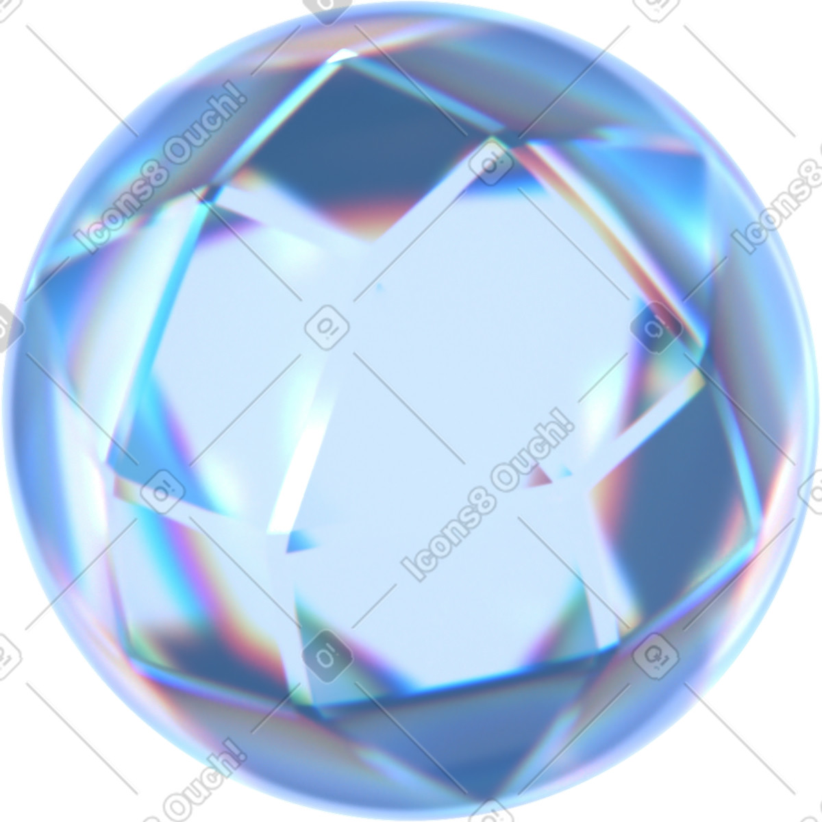 Ilustración Poliedro de dispersión esferas vidrio en estilo 3D Glassy a descargar en PNG y SVG