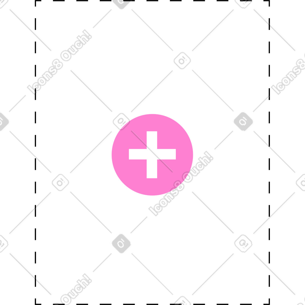 Dotted rectangle with a plus illustrazione in stile Knotty scarica in PNG, SVG