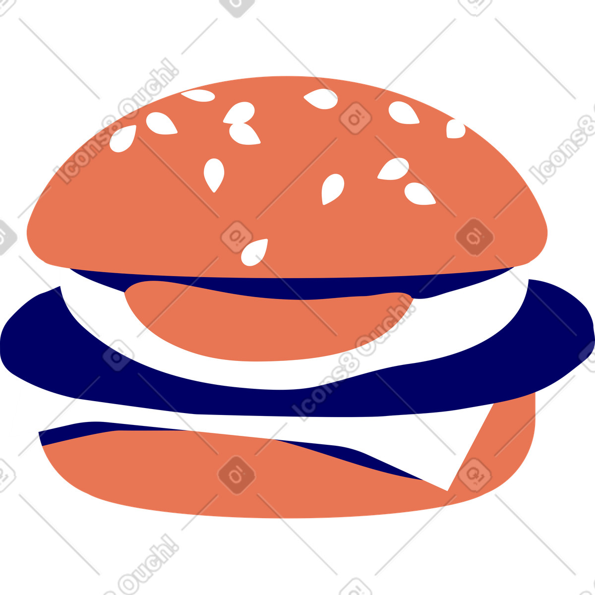 Illustration Burger dans le style Lounge à télécharger aux formats PNG, SVG