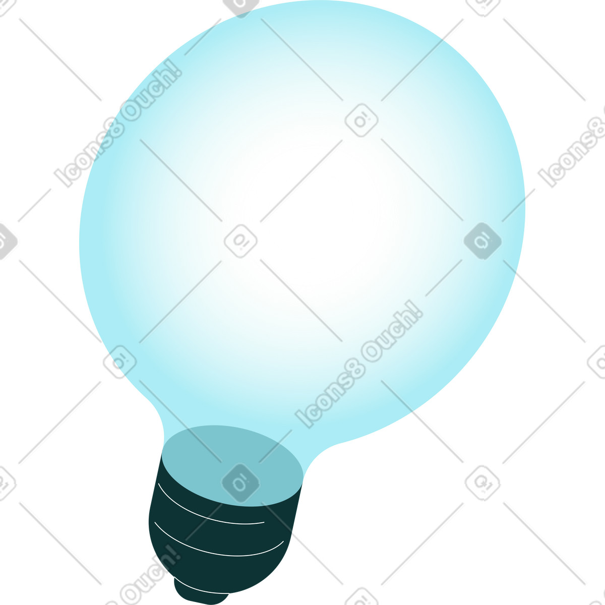 Florid スタイルの 大きな電球 のイラストをPNG、SVG形式でダウンロード