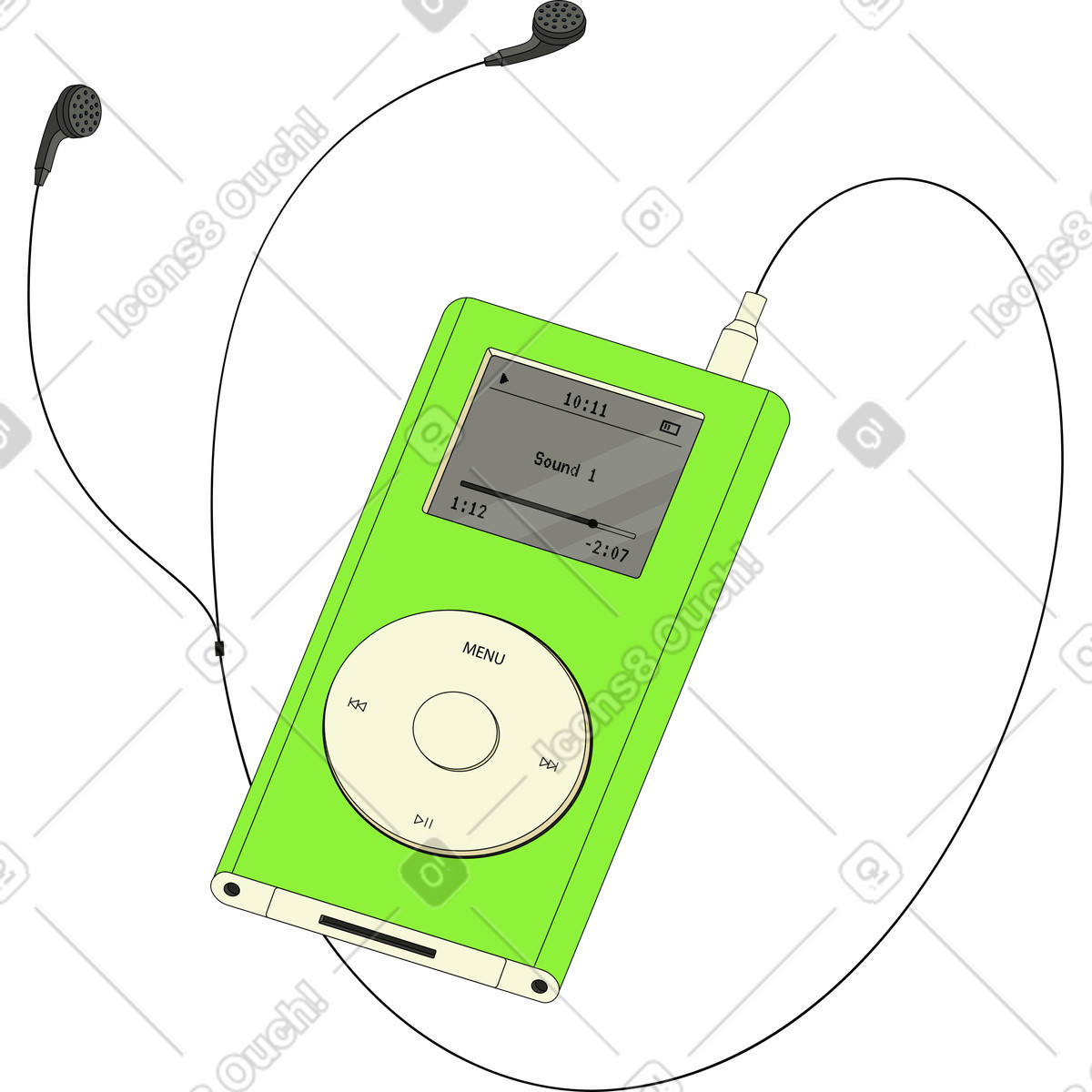 Mp3 player illustration in Retro style download in PNG, SVG