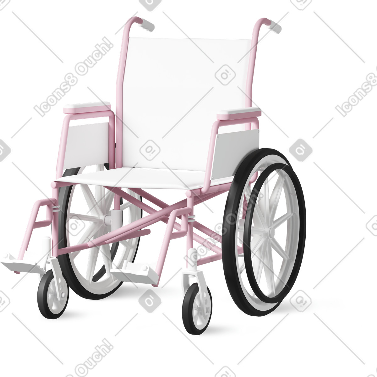下载 3D Casual life 风格的 Wheelchair 插画，支持 PNG、SVG 格式