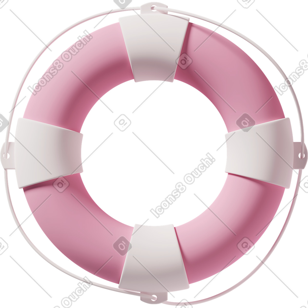 Иллюстрация Pink lifebuoy в стиле 3D Casual life — скачать в форматах PNG, SVG