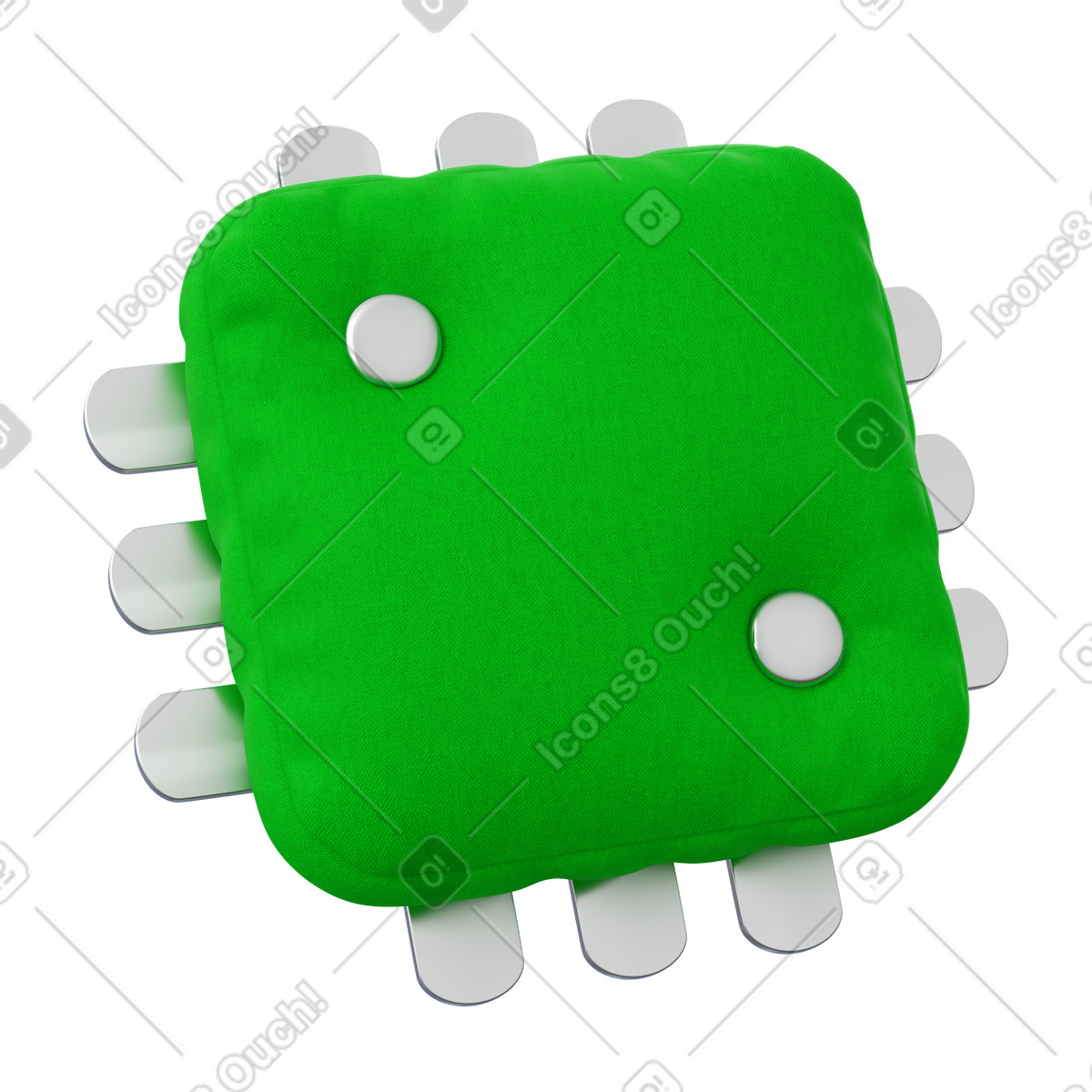 Computer chip illustration in 3D Plush icons style download in PNG, SVG