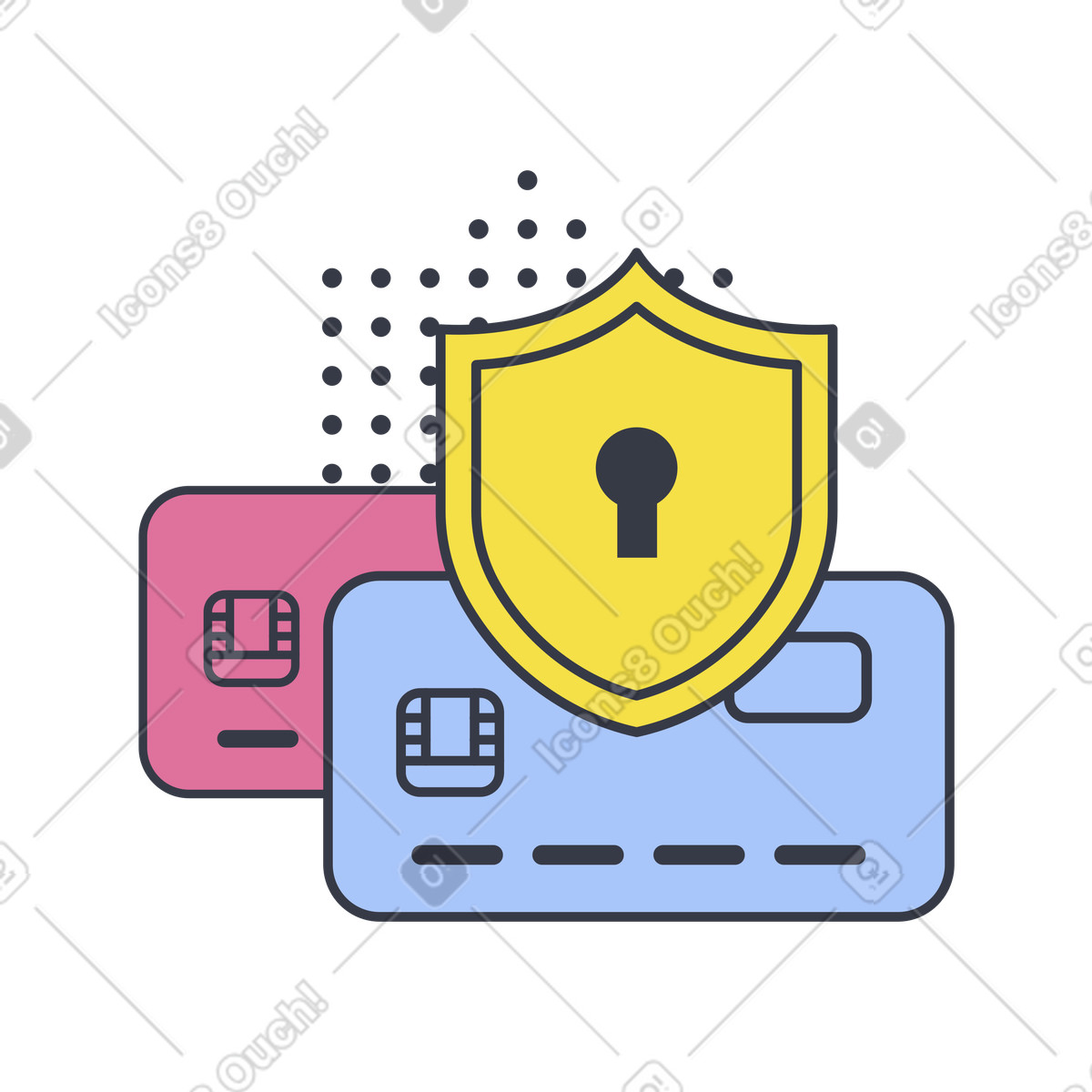 Ilustración Seguridad y protección de tarjetas crédito en estilo Abstract a descargar en PNG SVG
