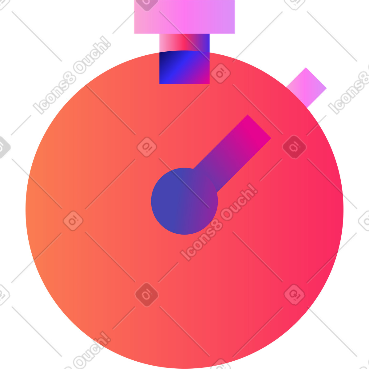 Clock icon illustration in Mix style download in PNG, SVG