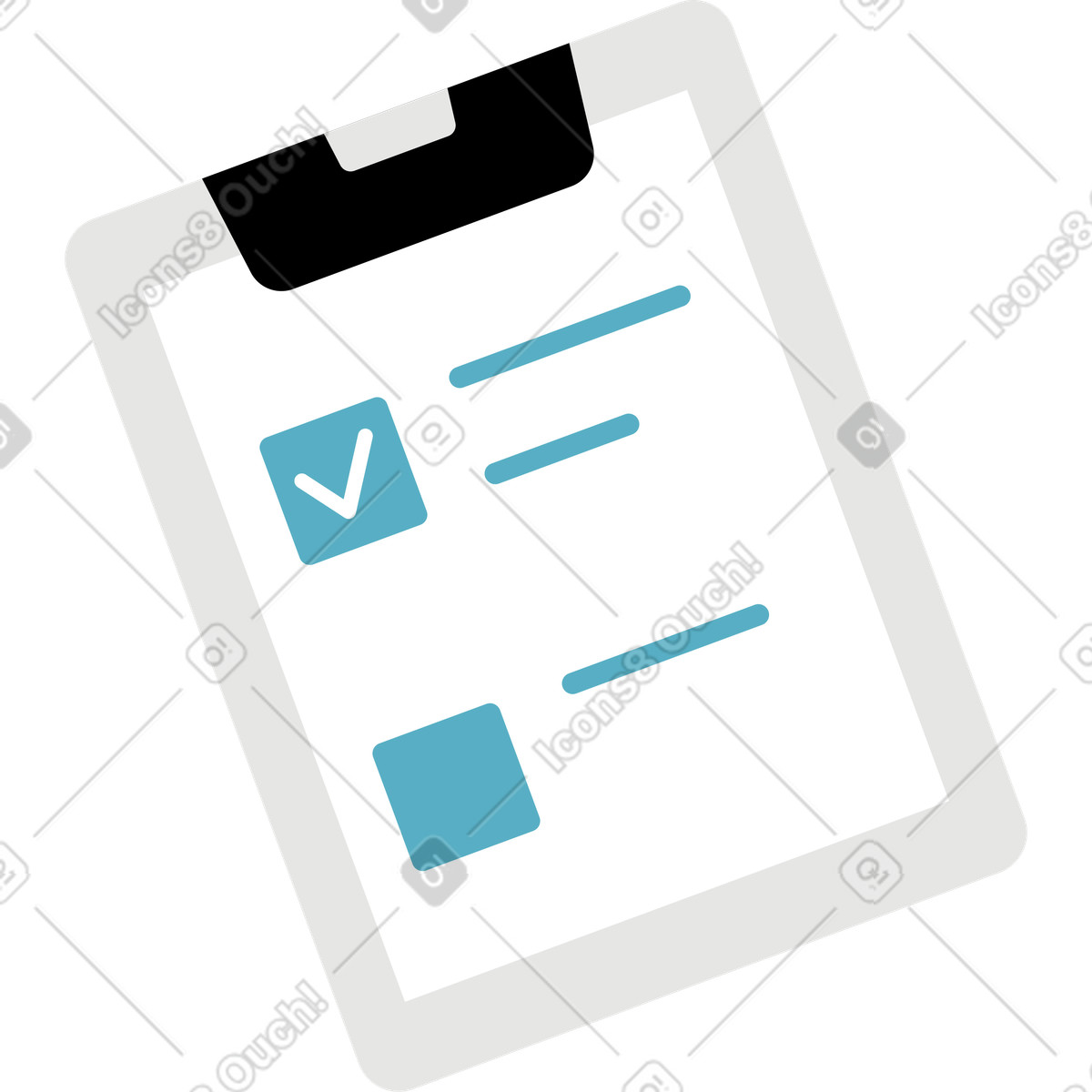 Zwischenablage mit einem dokument-Illustration im Airy-Stil als Download in PNG, SVG