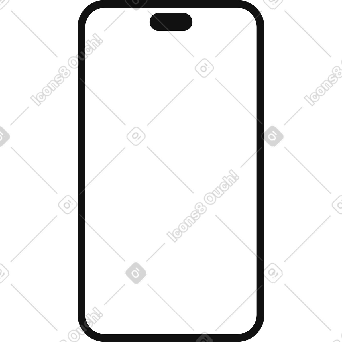 Main 스타일의 Smartphone blank screen template for mobile app ui design presentation 일러스트레이션 PNG, SVG 다운로드