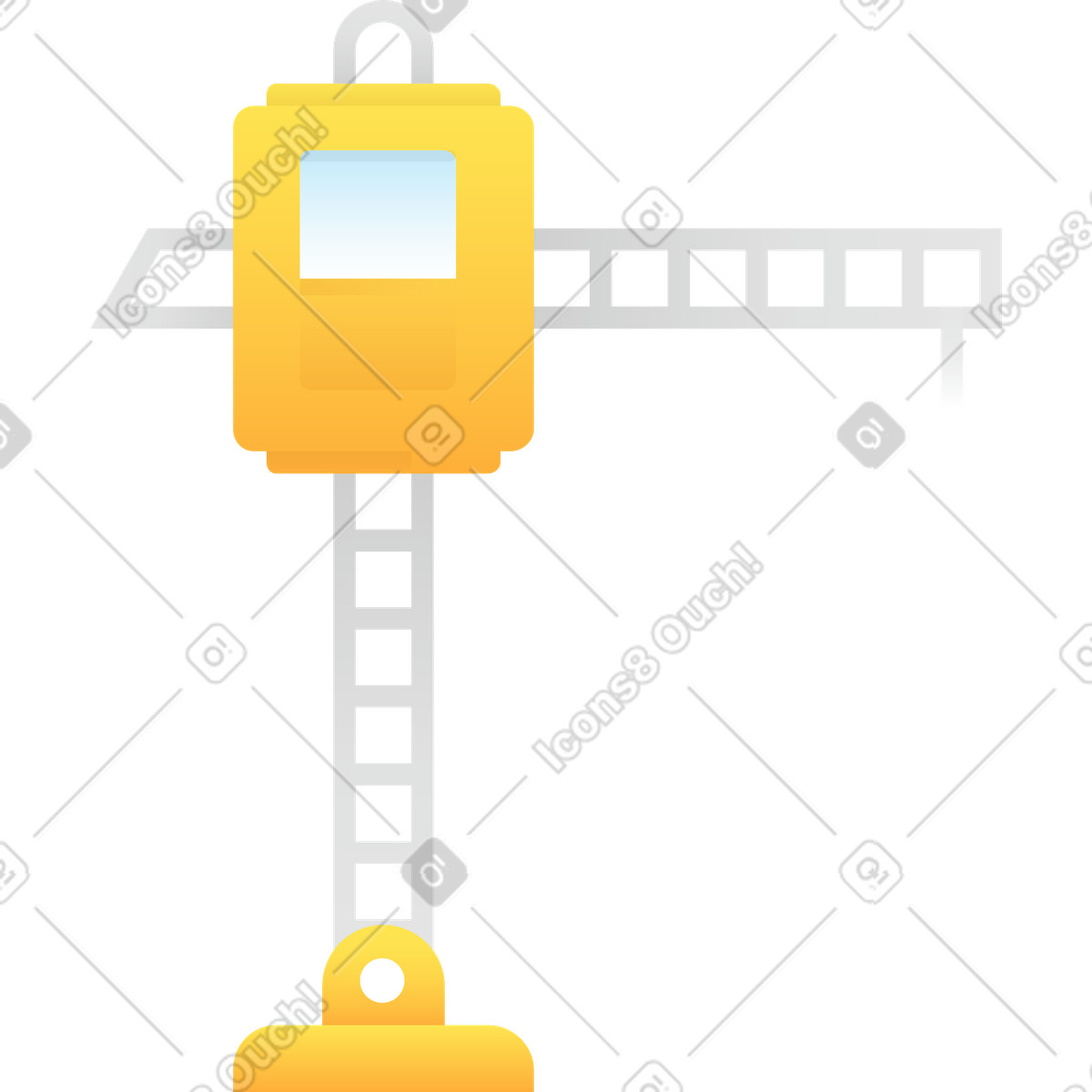 Construction background illustration with crane clipart over urban building site