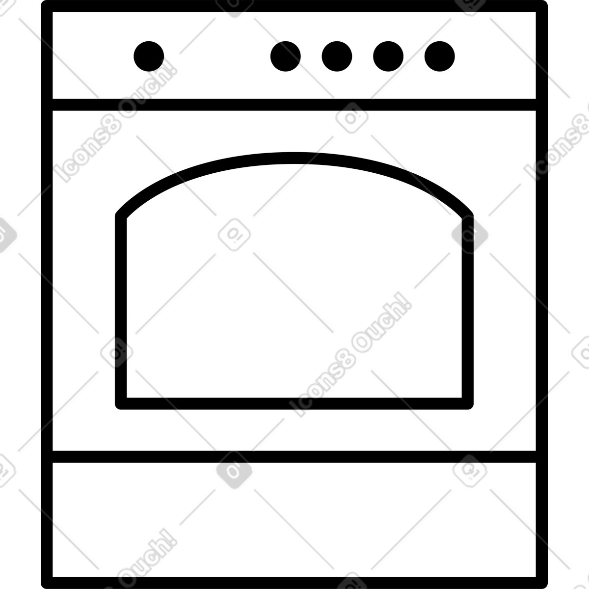 Fornello illustrazione in stile Transistor scarica in PNG, SVG