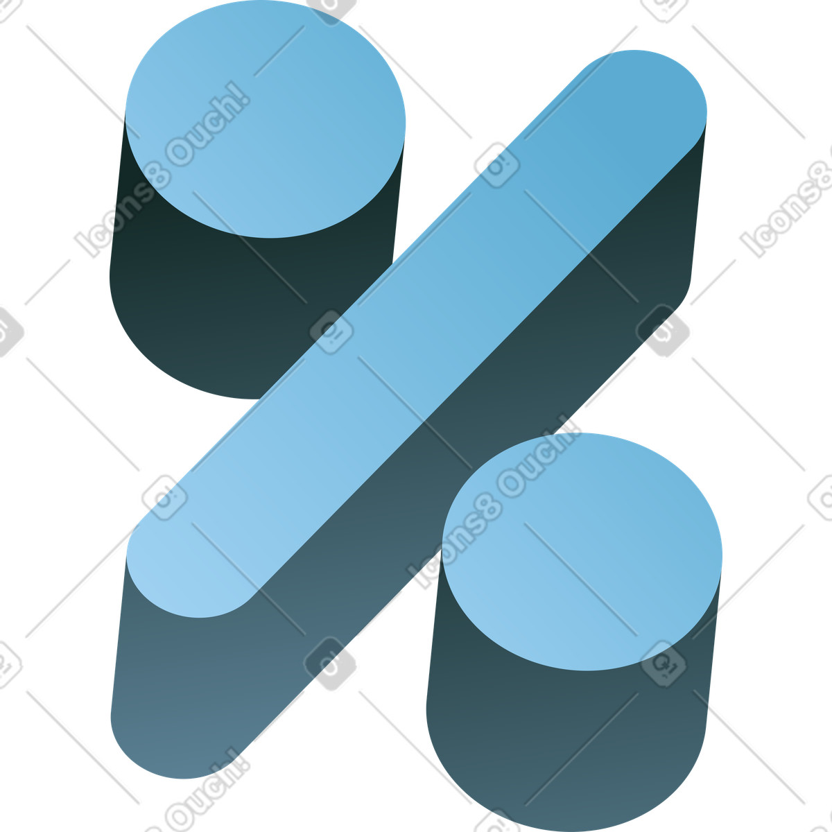 Simbolo percentuale volumetrico illustrazione in stile Concept scarica in PNG, SVG