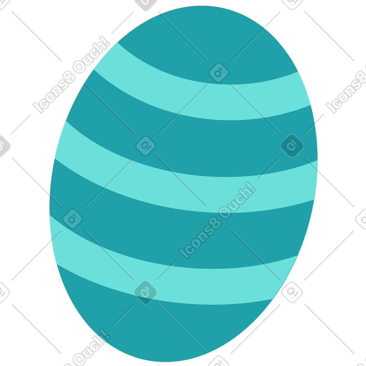 Easter egg with lines pattern illustration in Sammy style download in PNG, SVG