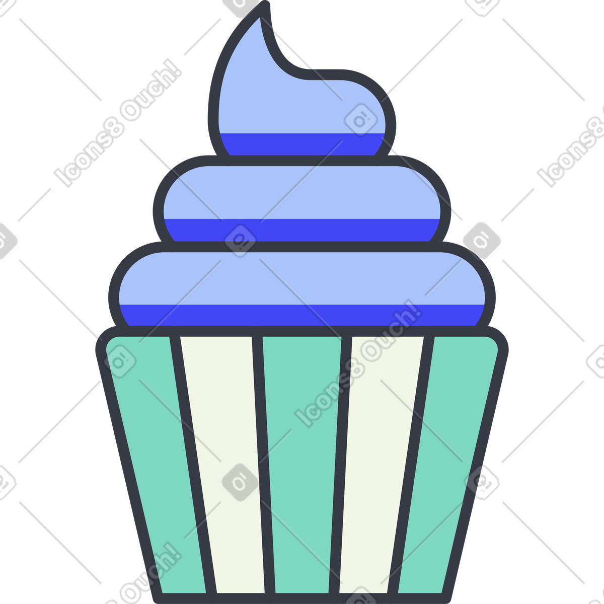 Cupcake illustration in Abstract style download in PNG, SVG
