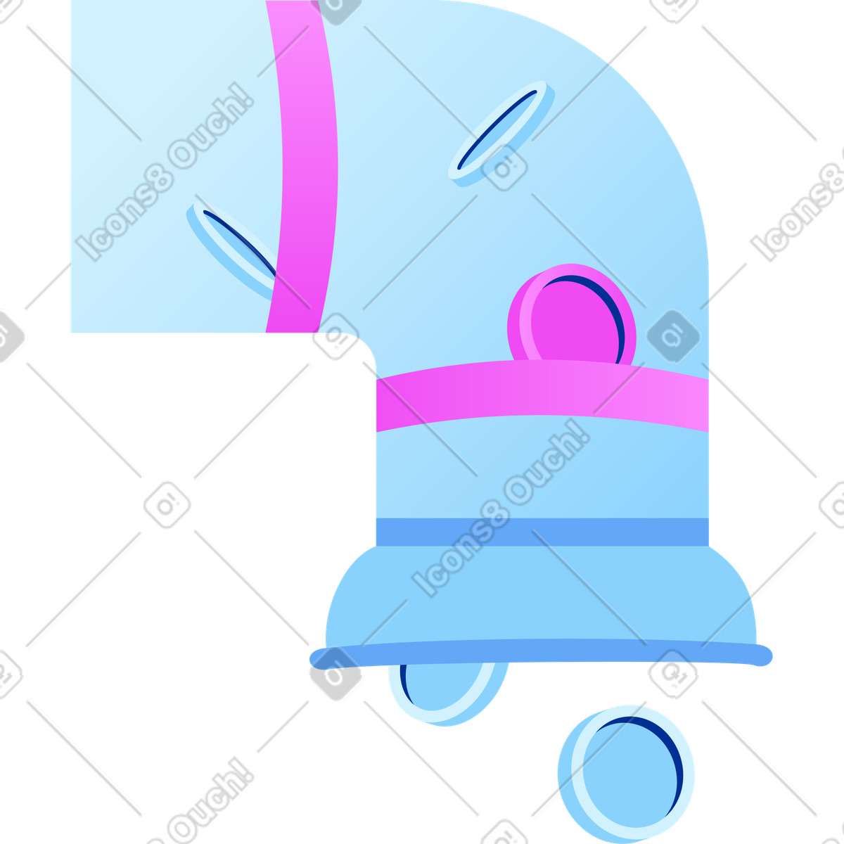 Ilustración Pipa de dinero vertical y en estilo Glossy a descargar en PNG SVG