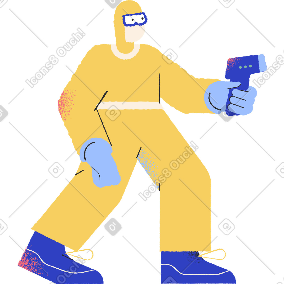 Ilustración Termómetro hombre en estilo Pablo a descargar en PNG y SVG