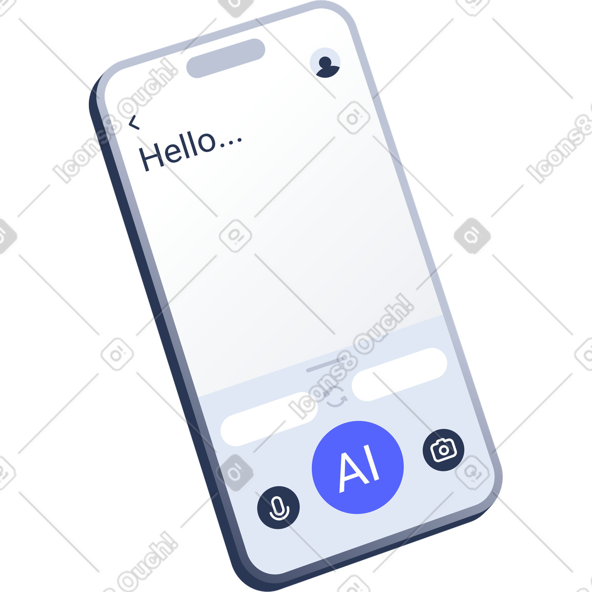 Illustration Interface de l'application traduction dans le style Lucent à télécharger aux formats PNG, SVG