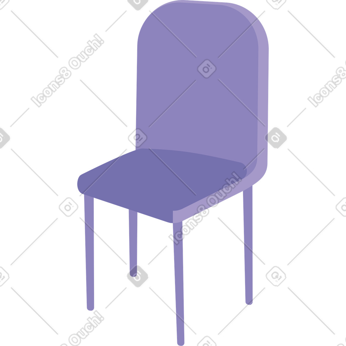 Ilustración Silla de respaldo suave en estilo Coworking a descargar en PNG y SVG