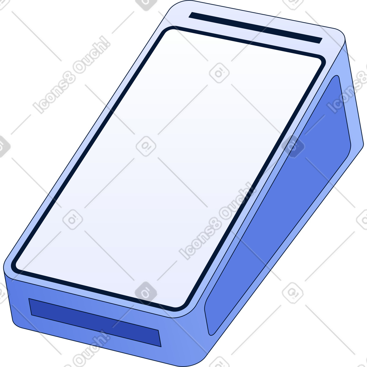 Payment terminal illustration in PNG, SVG