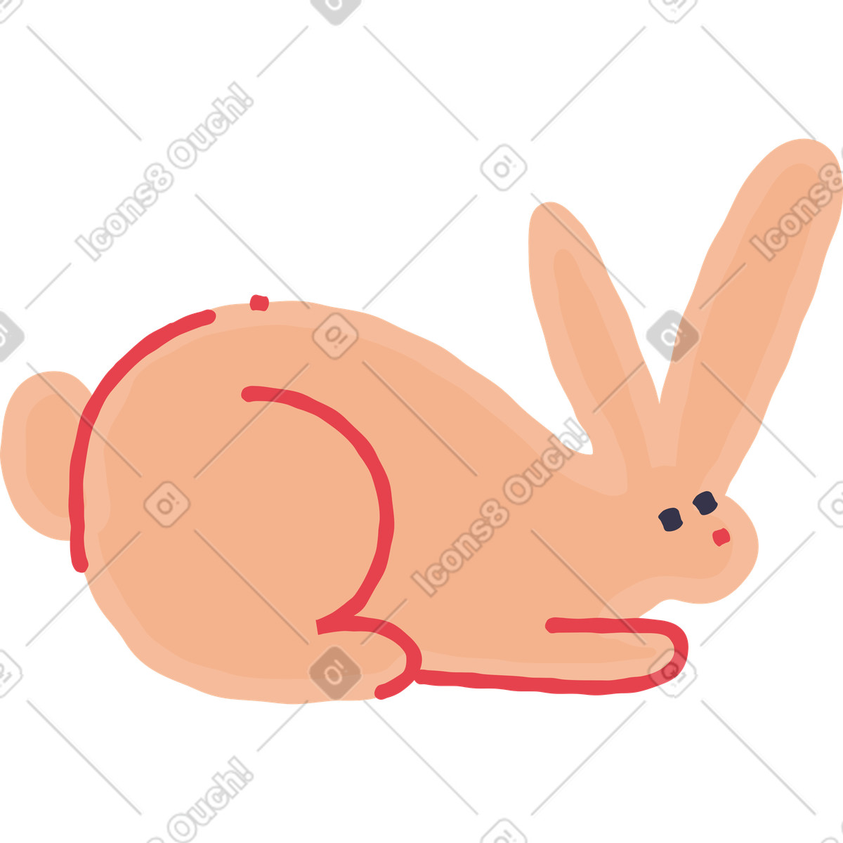 Illustration Lapin dans le style Stripy à télécharger aux formats PNG, SVG