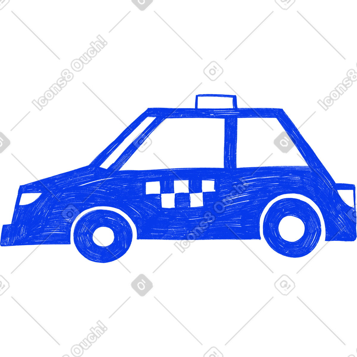 Biro スタイルの Blue cab car のイラストをPNG、SVG形式でダウンロード