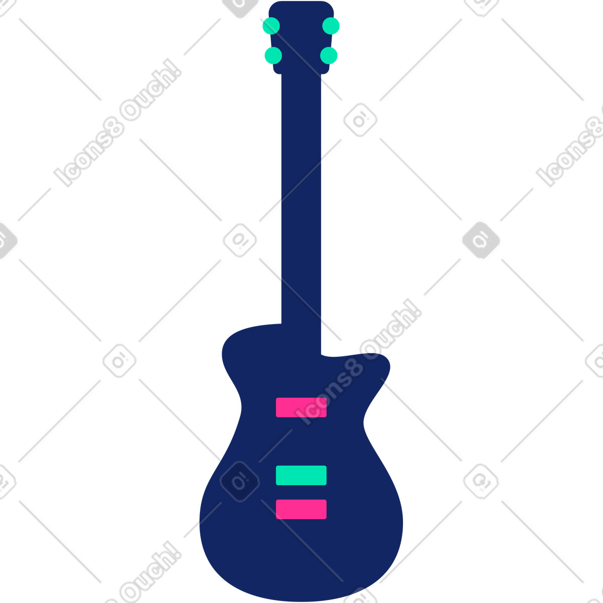 Illustration Guitare dans le style Cyborg à télécharger aux formats PNG, SVG