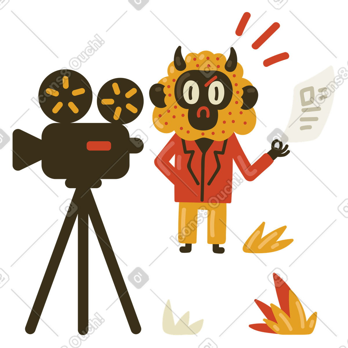 Einen film machen-Illustration im Arabica-Stil als Download in PNG, SVG