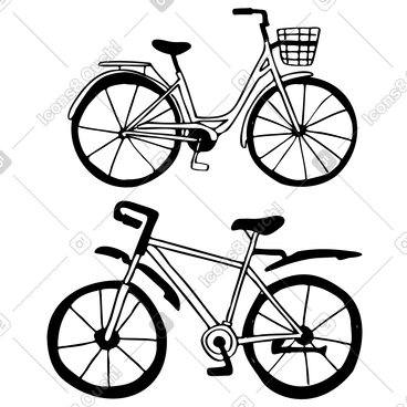 Two kinds of bicycles, sports and regular  PNG, SVG