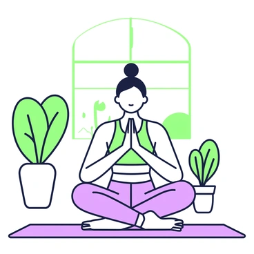 A person doing yoga with their hair in a neat top bun