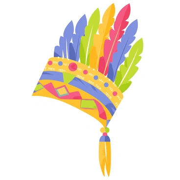 An indigenous headdress featuring thunderbird feathers and beadwork design