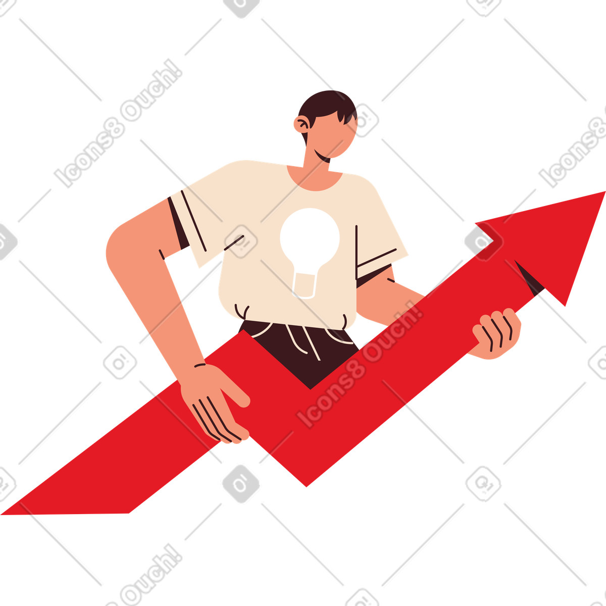 Guy holding an arrow illustration in Folks style download in PNG, SVG