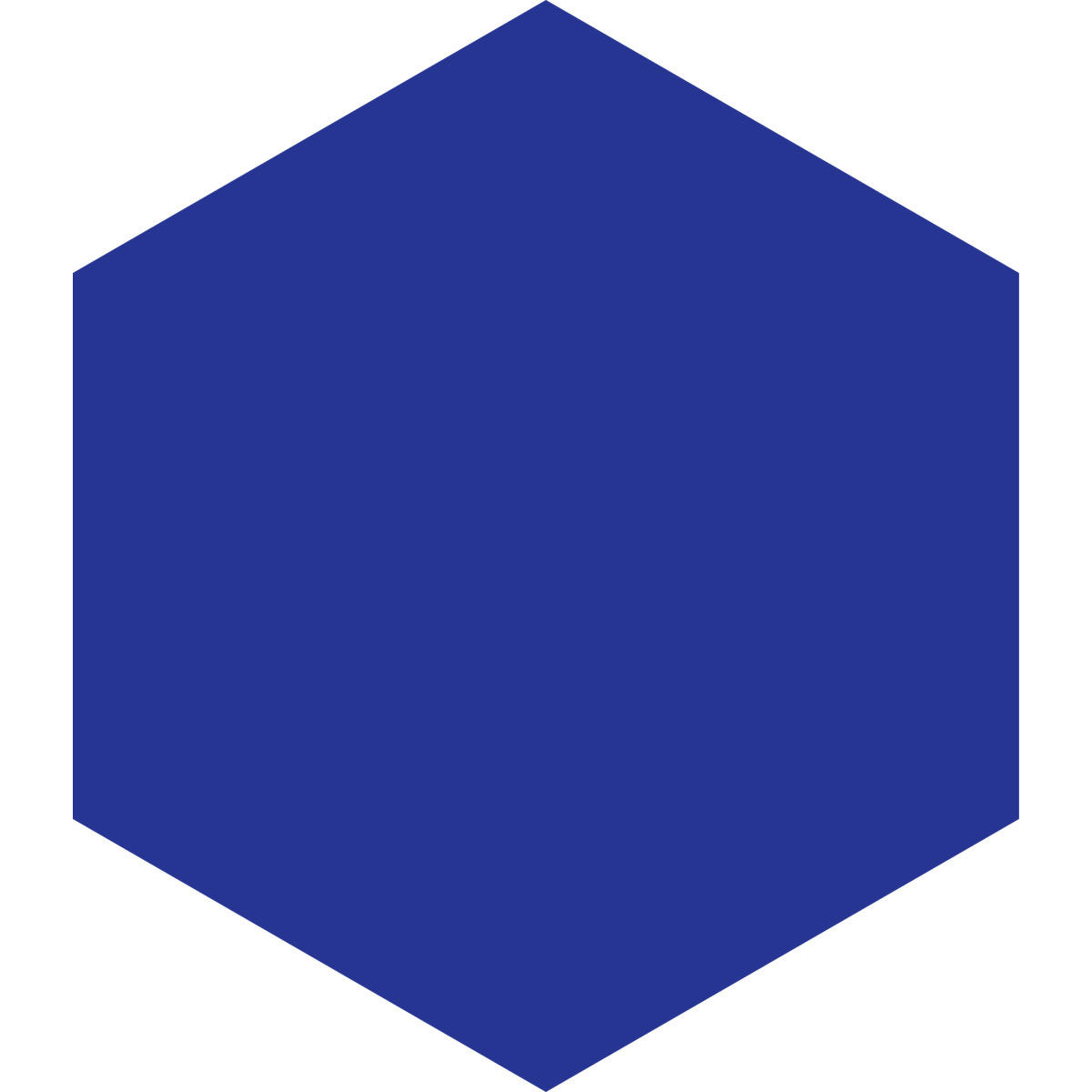 下载 Fogg 风格的 Hexagon dark blue 插画，支持 PNG、SVG 格式