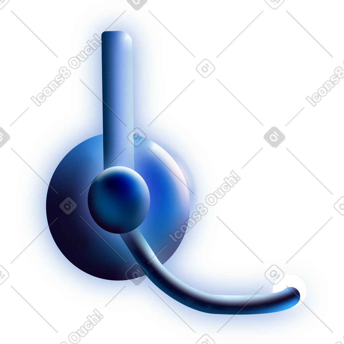 Headset illustration in Dimension style download in PNG, SVG