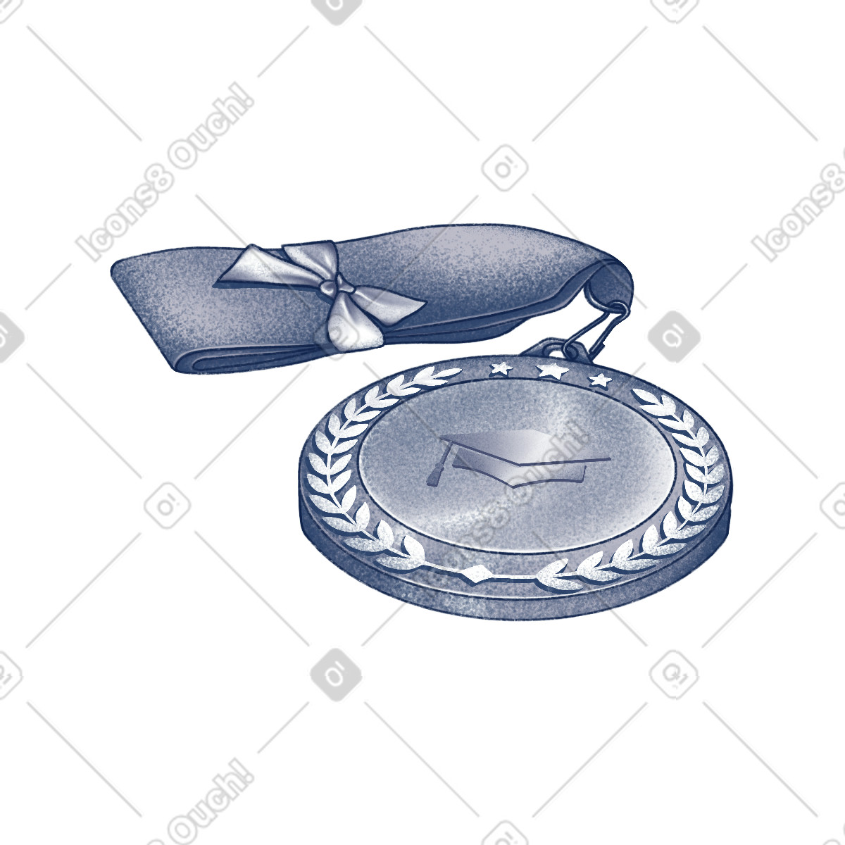 下载 Haze 风格的 Graduation medal 插画，支持 PNG、SVG 格式