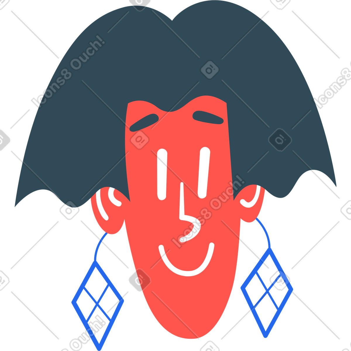 下载 Kingdom 风格的 女头 插画，支持 PNG、SVG 格式