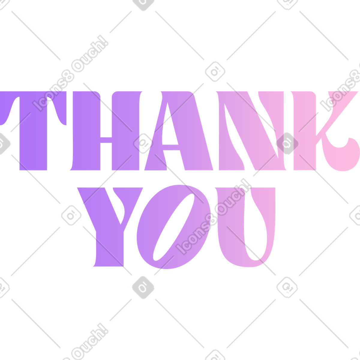 Ilustración Gradiente de letras gracias en estilo Florid a descargar en PNG y SVG
