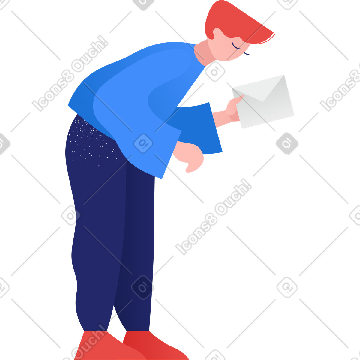 Illustration L'homme a mis la lettre dans le style Clip à télécharger aux formats PNG, SVG
