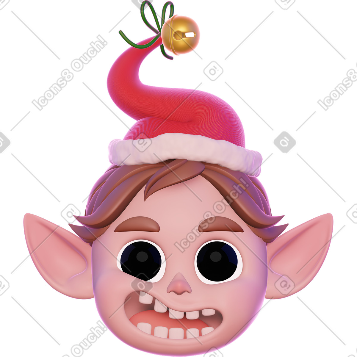 Ilustração de Elfo de natal com chapéu de papai noel em PNG e SVG