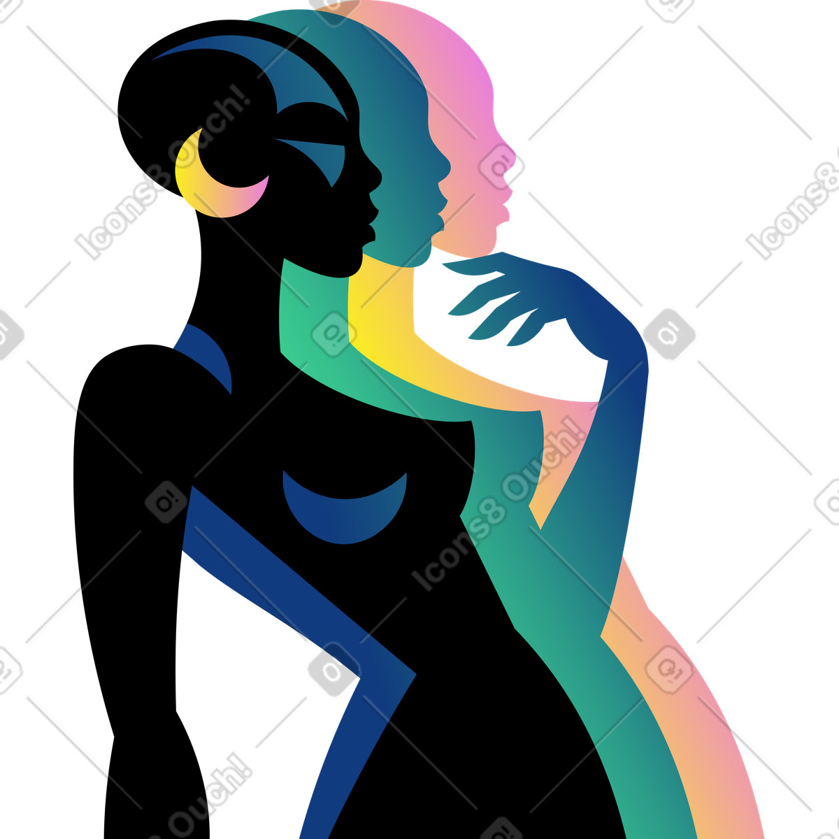 下载 Amani 风格的 半个女人 插画，支持 PNG、SVG 格式