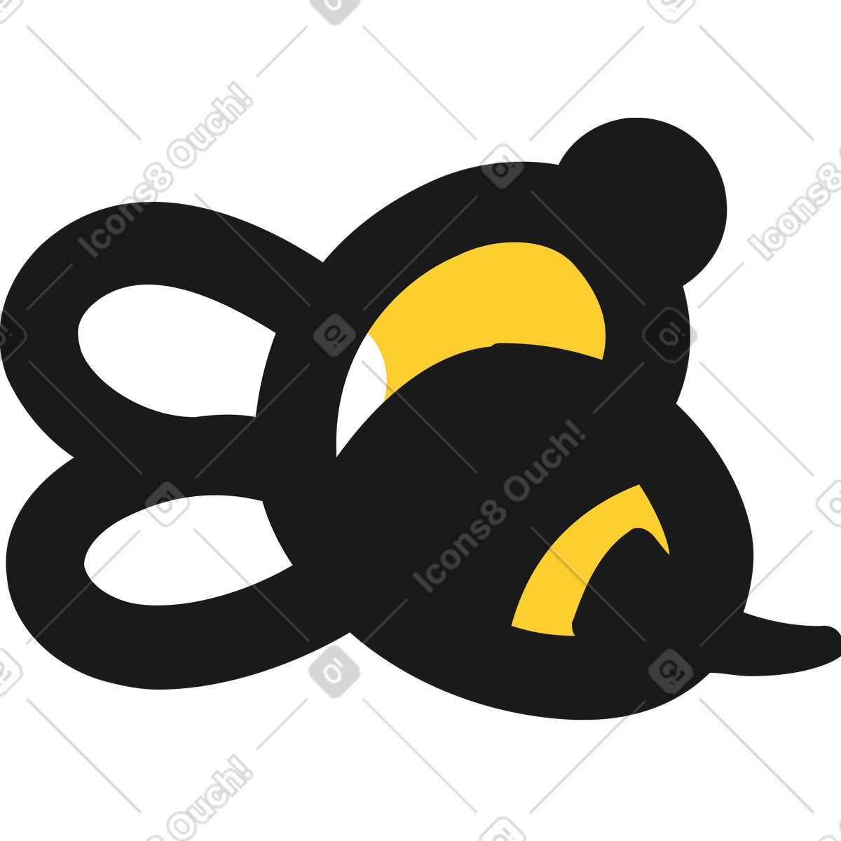 Small bee illustration in Taxi style download in PNG, SVG