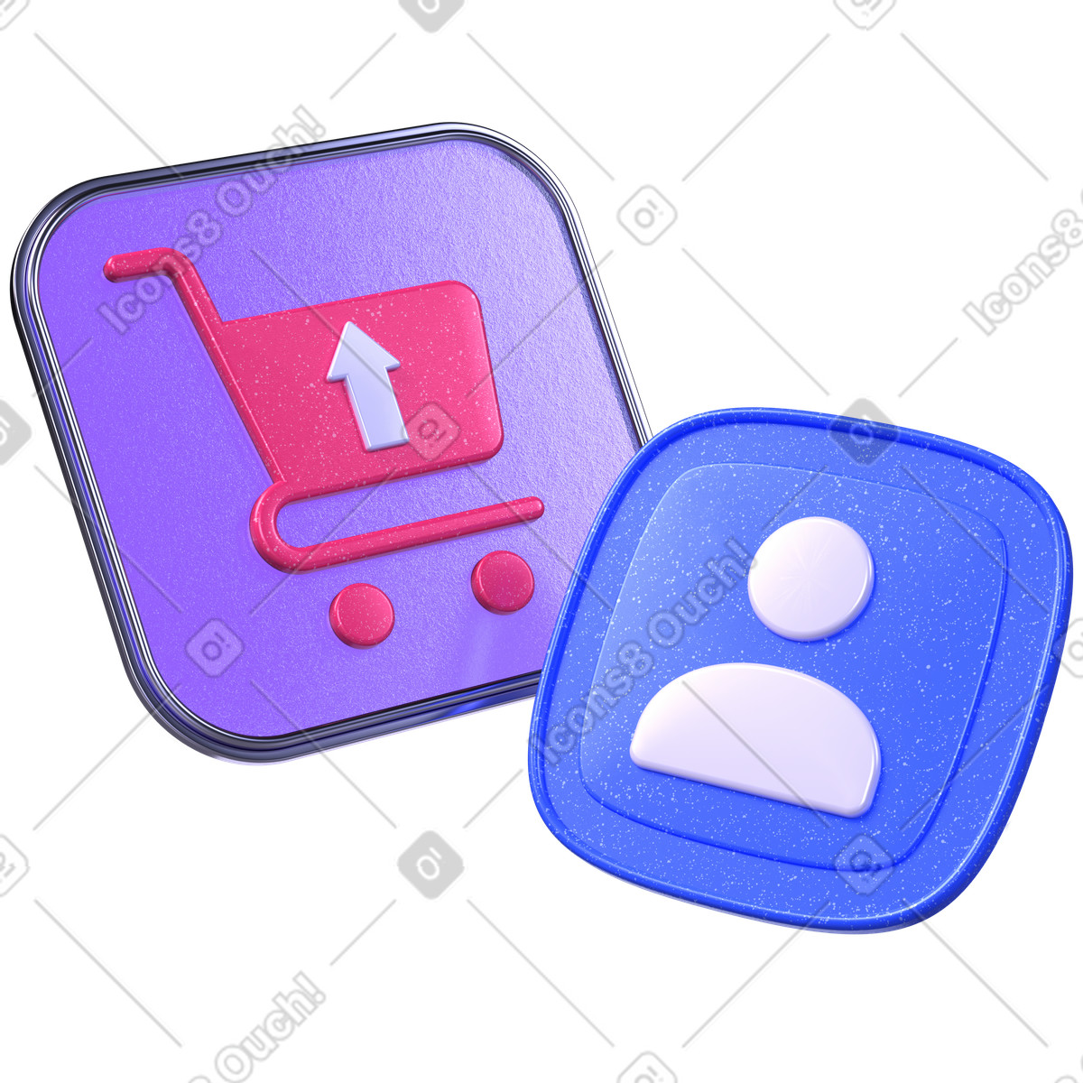 Acquisto del cliente, shopping online, acquisizione dell'utente illustrazione in stile 3D Boost scarica in PNG, SVG