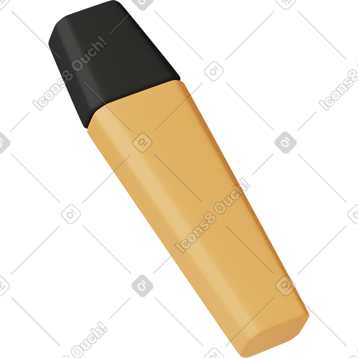 Ilustração de Yellow marker pen em no estilo 3D Casual life para baixar em PNG, SVG