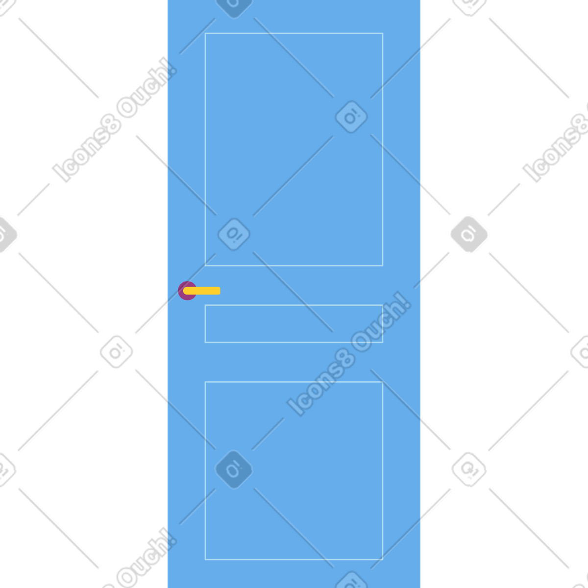 Illustration Porte bleue dans le style Sammy à télécharger aux formats PNG, SVG