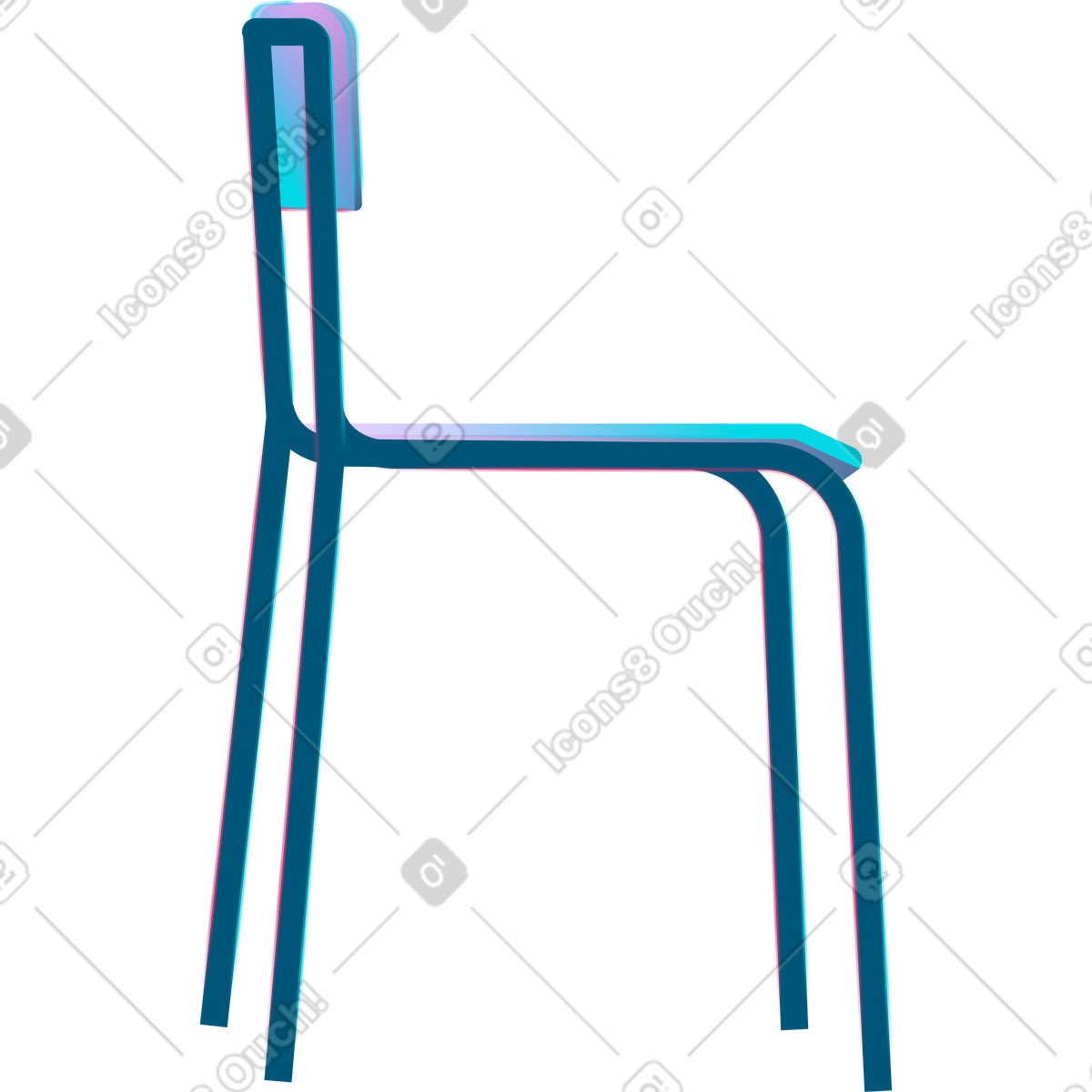 Ilustração de Cadeira em no estilo Neon para baixar em PNG, SVG