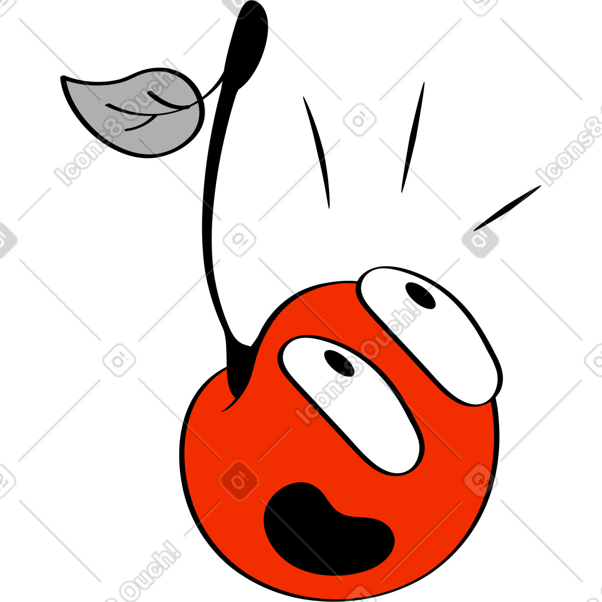 Cherry illustration in Looney style download in PNG, SVG