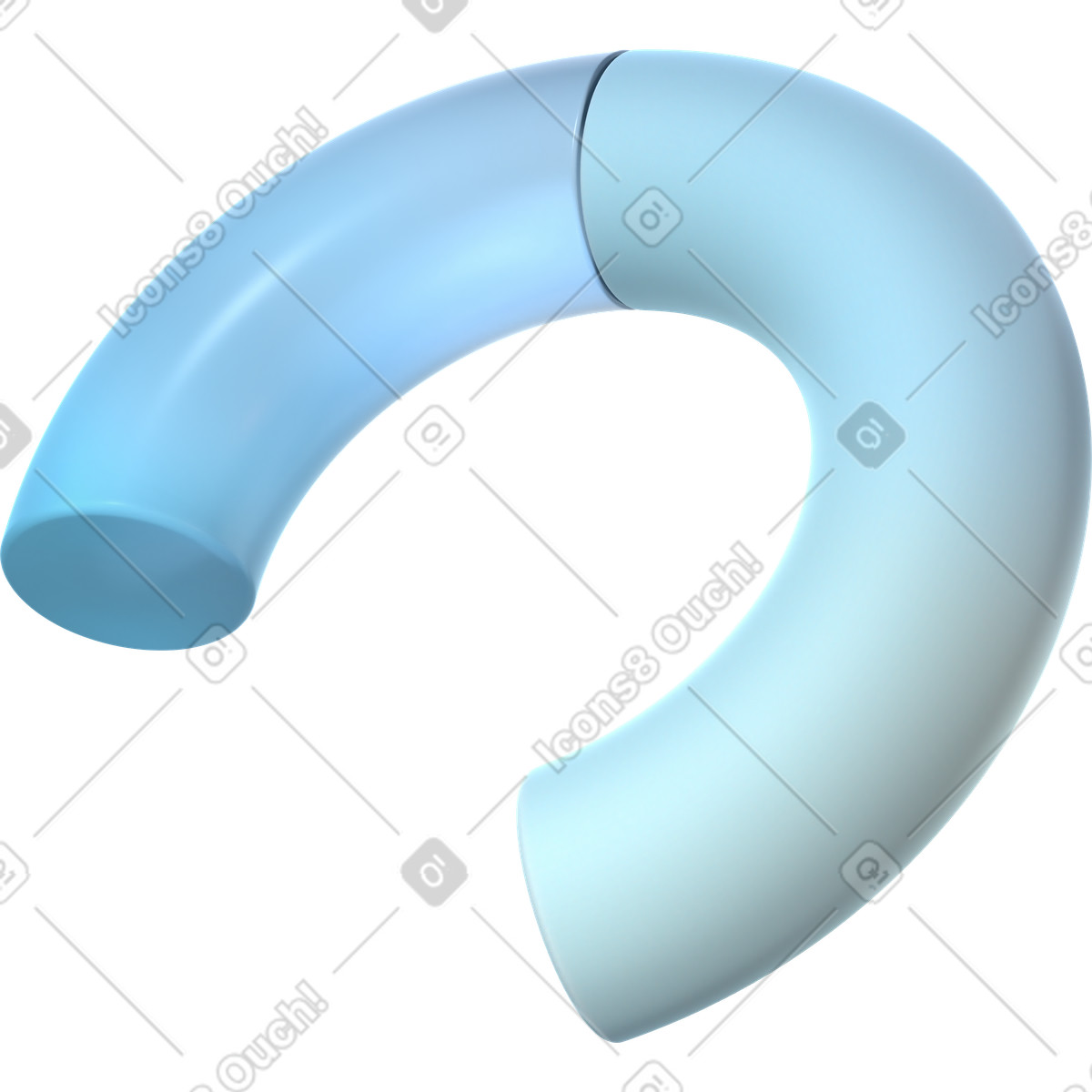 Ilustración Segmentos monocromáticos de toro en estilo 3D Glassy a descargar en PNG y SVG