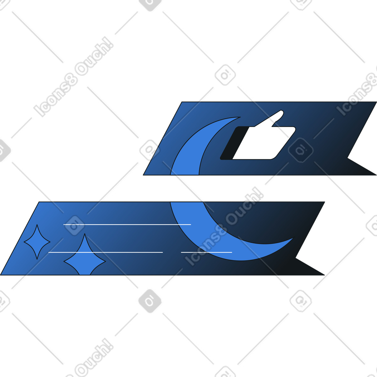 Illustration Messages en mode nuit dans le style Midnight à télécharger aux formats PNG, SVG