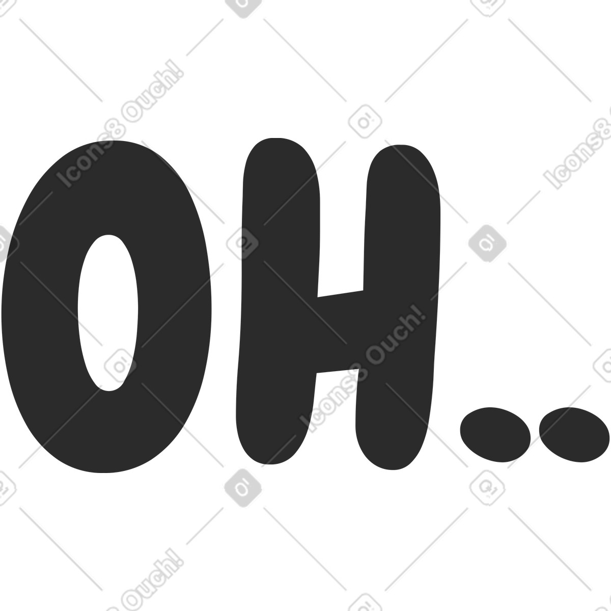 Oh illustrazione in stile Marginalia scarica in PNG, SVG